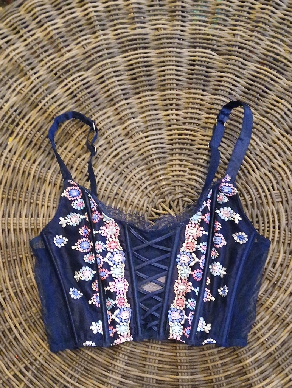 Victoria's Secret Navy Lace Corset/Size: Medium